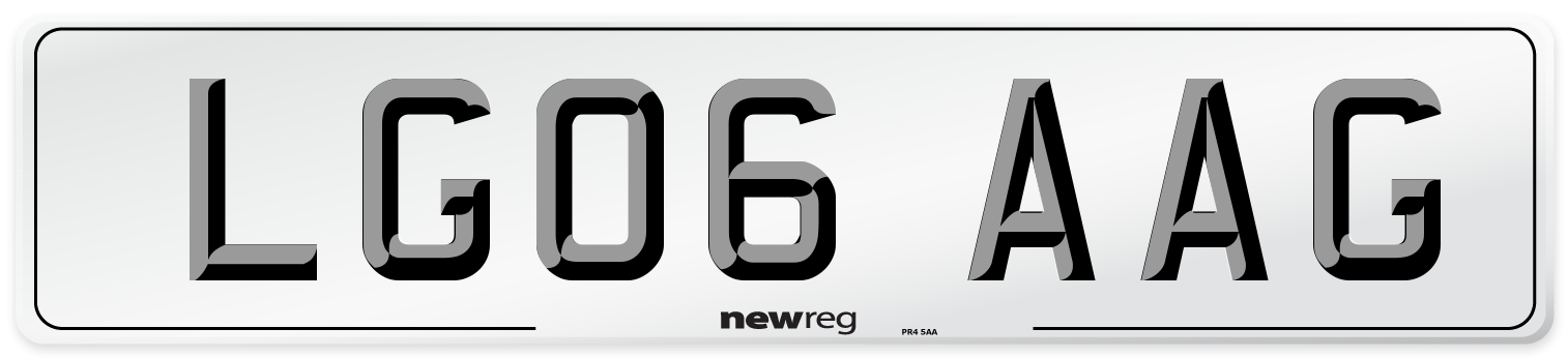LG06 AAG Number Plate from New Reg